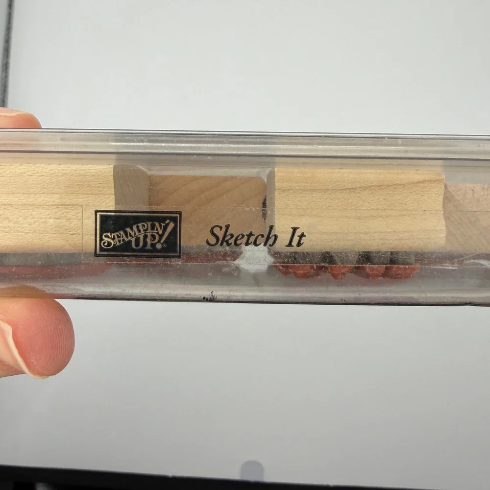 Stampin Up‎ Sketch It 2001 Wood Rubber Stamp Set Heart Floral Sentiments 11pc